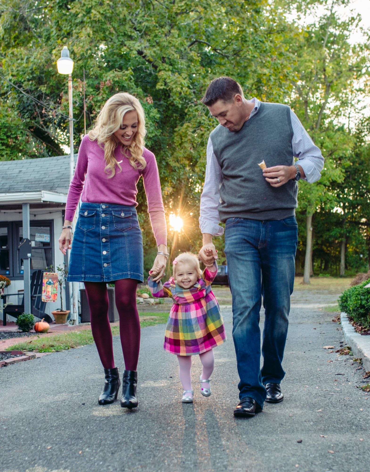 orthodontist sewell nj - 001 Family walking together in Sewell, NJ, enjoying time outdoors, highlighting the importance of healthy smiles and family connections, relevant to Bowen Family Orthodontics.